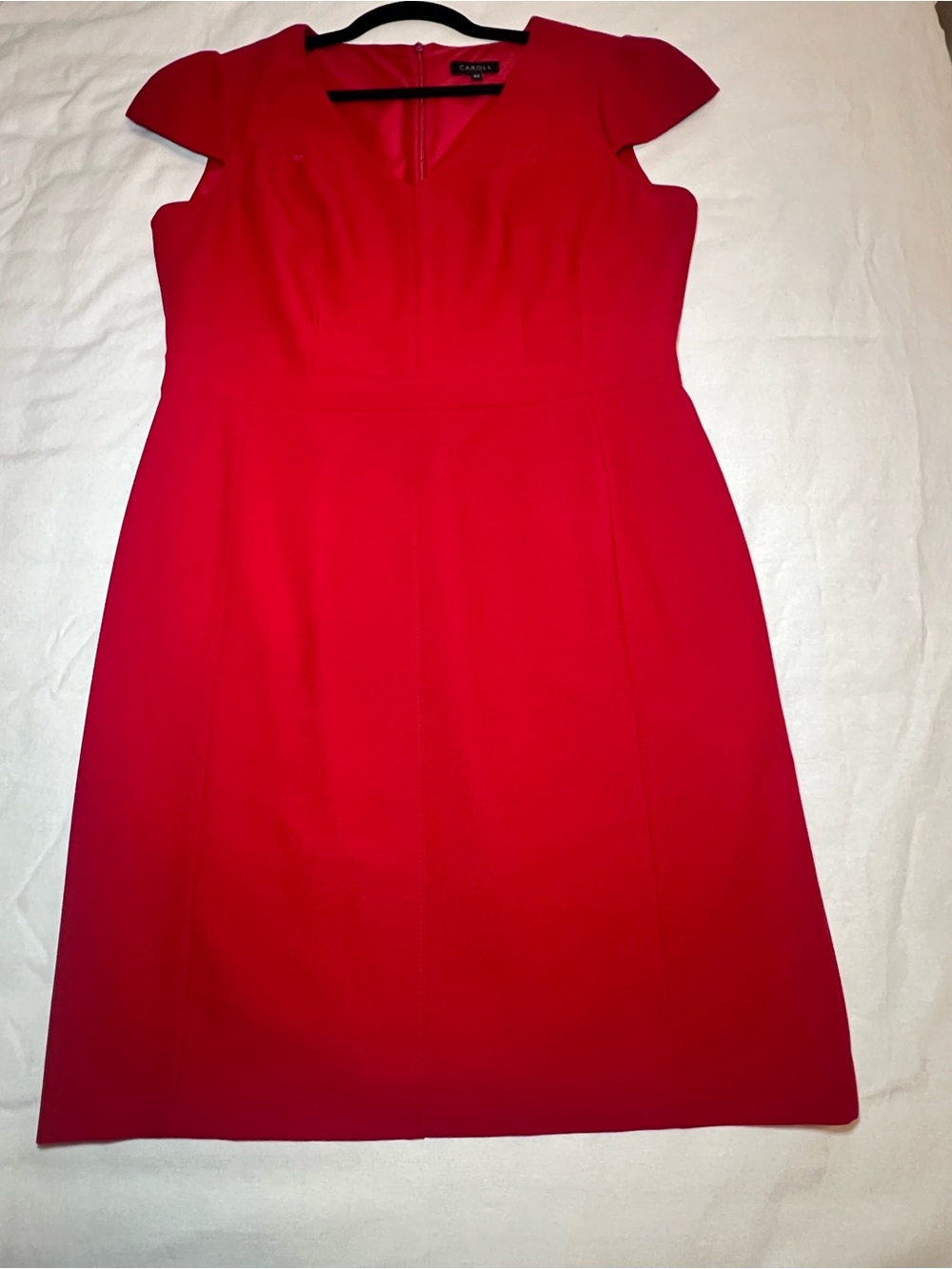 Caroll Paris Red Structured Midi Dress Size 44
